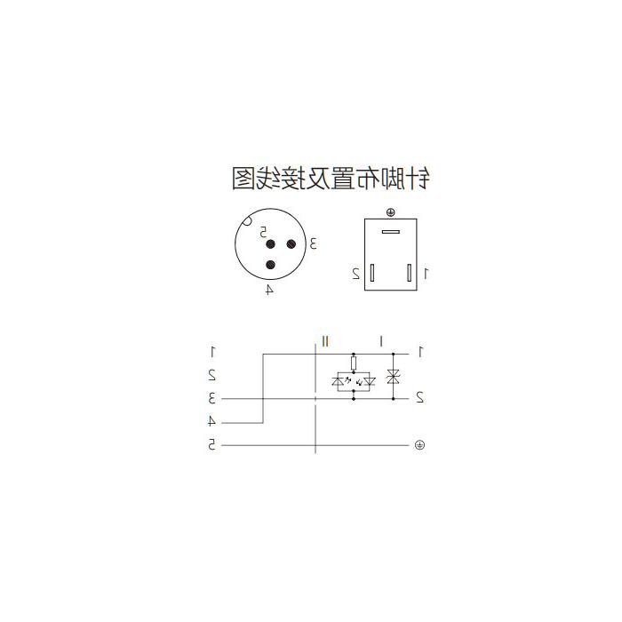 阀门插头类型B，工业，11 mm，3Pin/M12公头直型、双端预铸PVC非柔性电缆、灰色护套、6VB143-XXX